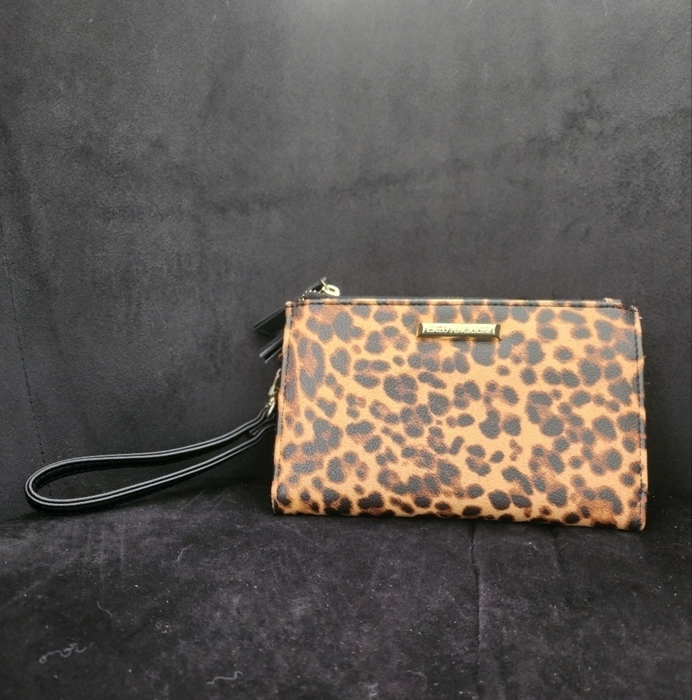 Enzo Angiolini Brown and Black Leopard Print Wallet
